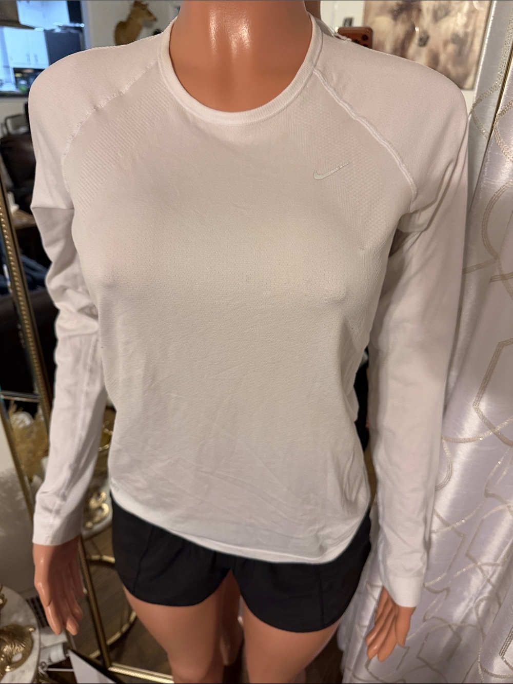 Nike White Long Sleeve Performance Tee